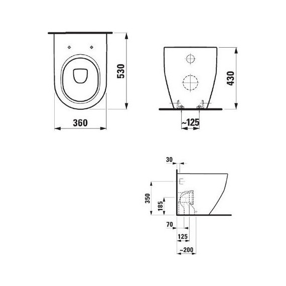 Унитаз напольный приставной Laufen Pro 8.2295.2.000.000.1 - фото, картинка 3 Унитаз напольный приставной Laufen Pro 8.2295.2.000.000.1 - фото 3