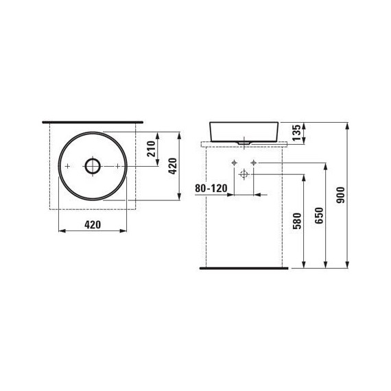 Раковина-чаша Laufen KARTELL BY LAUFEN 42 см 8.1233.1.000.112.1 - фото, картинка 6 Раковина-чаша Laufen KARTELL BY LAUFEN 42 см 8.1233.1.000.112.1 - фото 6