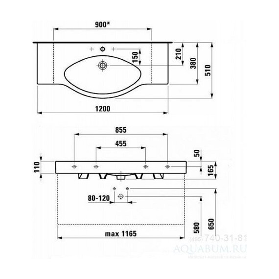 Раковина-столешница Laufen Palace 120 см 8.1170.4.000.104.1 - фото, картинка 4 Раковина-столешница Laufen Palace 120 см 8.1170.4.000.104.1 - фото 4