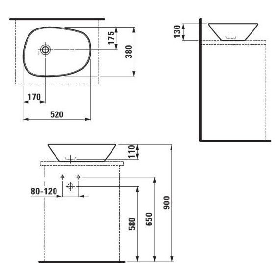 Раковина-чаша Laufen Palomba 52 см 8.1680.2.000.112.1 - фото, картинка 4 Раковина-чаша Laufen Palomba 52 см 8.1680.2.000.112.1 - фото 4