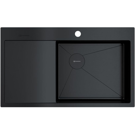 Кухонная мойка Omoikiri Akisame 86 Side GB-R 1.2 мм 4997044, графит, Цвет производителя: графит - фото 
