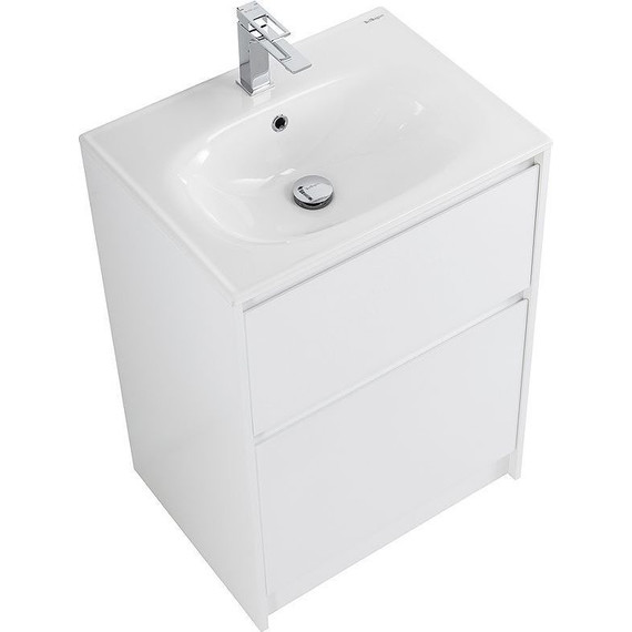 Тумба напольная с раковиной Cezares 60 см KRAFT-600-2C-PIA-BO (раковина BB1923-600) bianco opaco - фото 