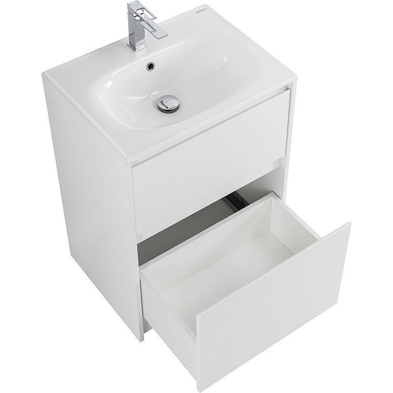 Тумба напольная с раковиной Cezares 60 см KRAFT-600-2C-PIA-BO (раковина BB1923-600) bianco opaco - фото 3