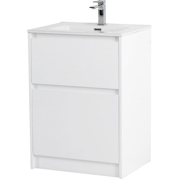 Тумба напольная с раковиной Cezares 60 см KRAFT-600-2C-PIA-BO (раковина BB600ETL) bianco opaco - фото 5