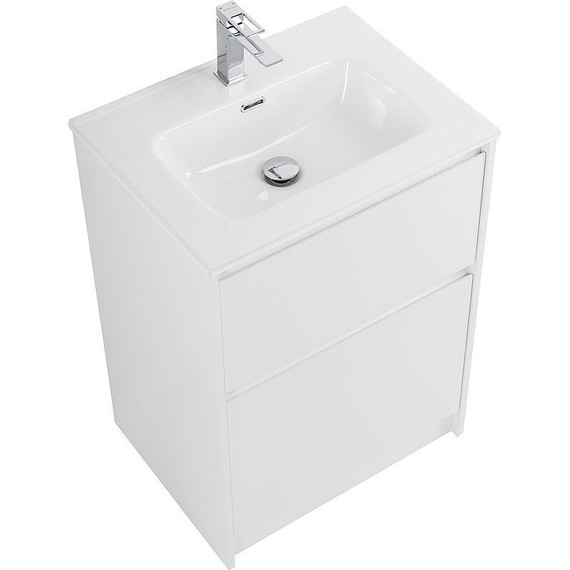 Тумба напольная с раковиной Cezares 60 см KRAFT-600-2C-PIA-BO (раковина BB600ETL) bianco opaco - фото 