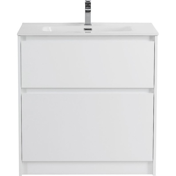 Тумба напольная с раковиной Cezares 80 см KRAFT-800-2C-PIA-BO (раковина BB800ETL) bianco opaco - фото 