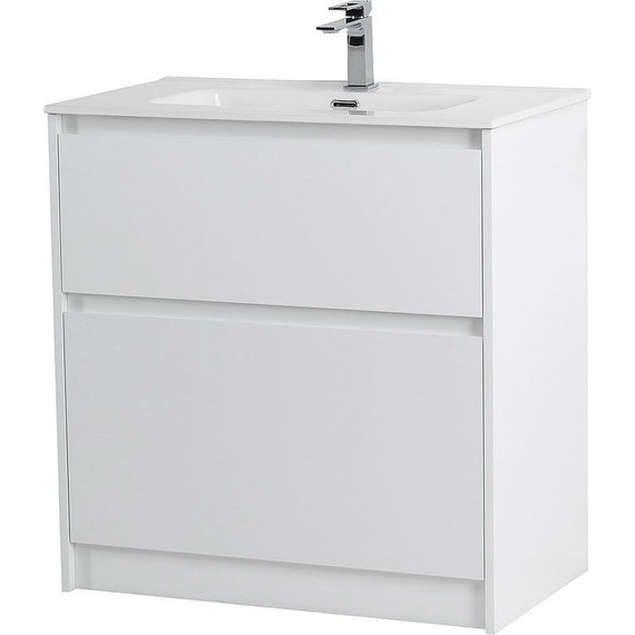 Тумба напольная с раковиной Cezares 80 см KRAFT-800-2C-PIA-BO (раковина BB800ETL) bianco opaco - фото 3