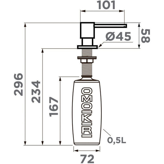 Дозатор для моющего средства OM-03 GR 4995046, leningrad grey - фото 2