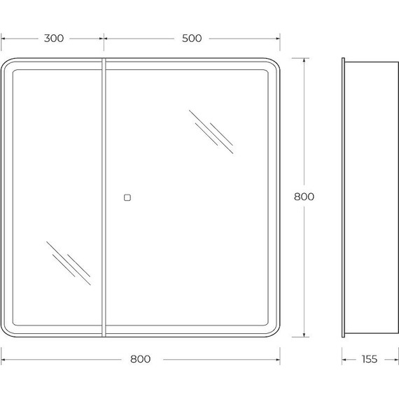 Зеркало-шкаф Cezares 80 см SPC-MAR-800/800-2A-LED-TCH - фото, картинка 14 Зеркало-шкаф Cezares 80 см SPC-MAR-800/800-2A-LED-TCH - фото 14