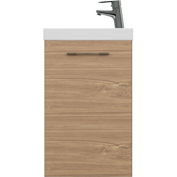 Тумба подвесная с раковиной Cersanit Lara 40 см A63420 (раковина Moduo 40) орех - фото 6