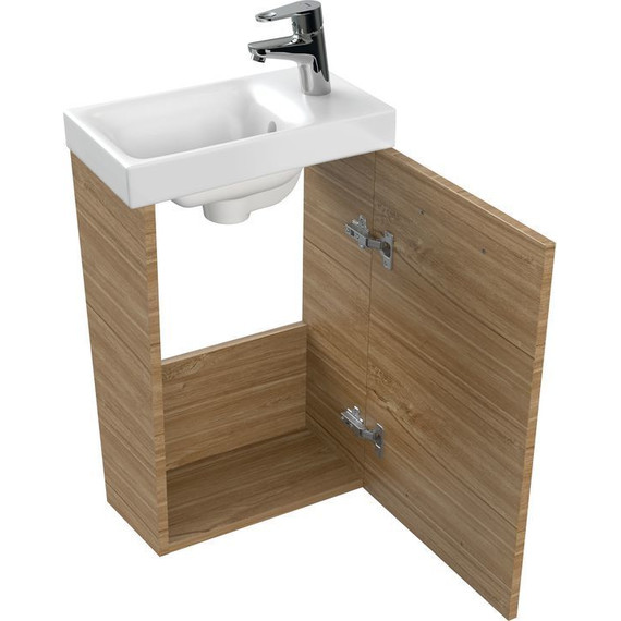 Тумба подвесная с раковиной Cersanit Lara 40 см A63420 (раковина Moduo 40) орех - фото 10