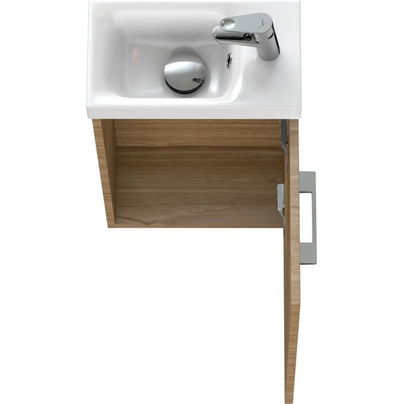 Тумба подвесная с раковиной Cersanit Lara 40 см A63420 (раковина Moduo 40) орех - фото 11