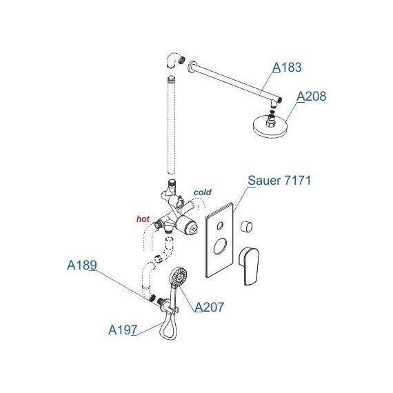 Душевая система для душа WasserKraft A71207, золото глянцевое - фото 4