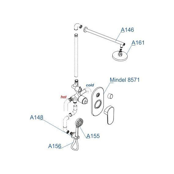 Душевая система для душа WasserKraft A85155, белый - фото 3