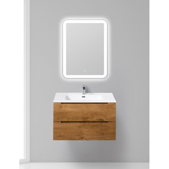 Тумба подвесная с раковиной BelBagno 80 см ETNA-800-2C-SO-RN-P (раковина LOV-800-LVB) Rovere Nature, Цвет фасада: Rovere Nature - фото 3