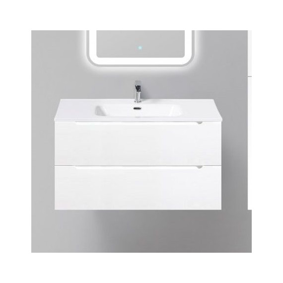 Тумба подвесная с раковиной BelBagno 90 см ETNA-900-2C-SO-BL-P (раковина LOV-900-LVB) Bianco Lucido, Цвет фасада: Bianco Lucido - фото 