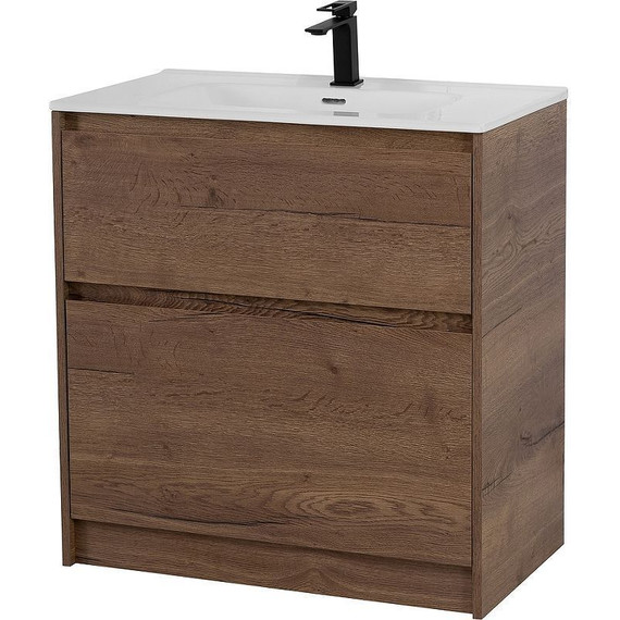 Тумба напольная с раковиной BelBagno 80 см KRAFT-800-2C-PIA-RT (раковина LOV-800-LVB) Rovere Tabacco - фото 3