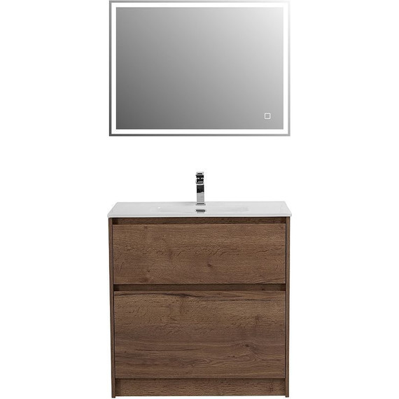 Тумба напольная с раковиной BelBagno 80 см KRAFT-800-2C-PIA-RT (раковина LOV-800-LVB) Rovere Tabacco - фото 9