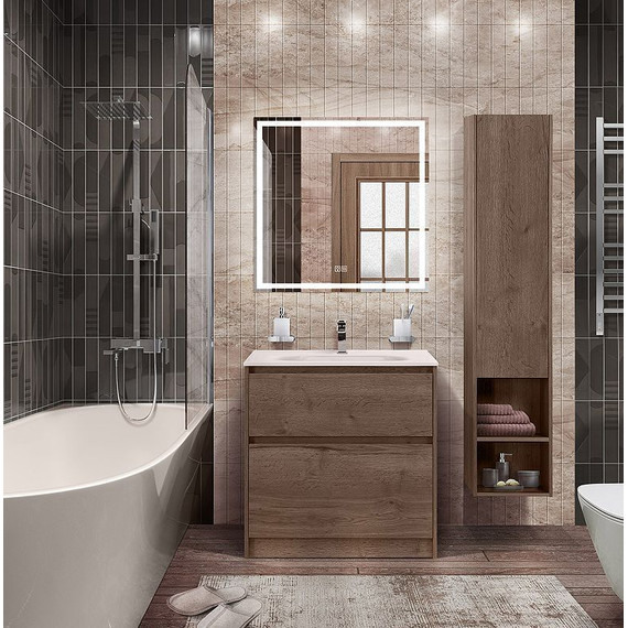 Тумба напольная с раковиной BelBagno 80 см KRAFT-800-2C-PIA-RT (раковина LOV-800-LVB) Rovere Tabacco - фото 10