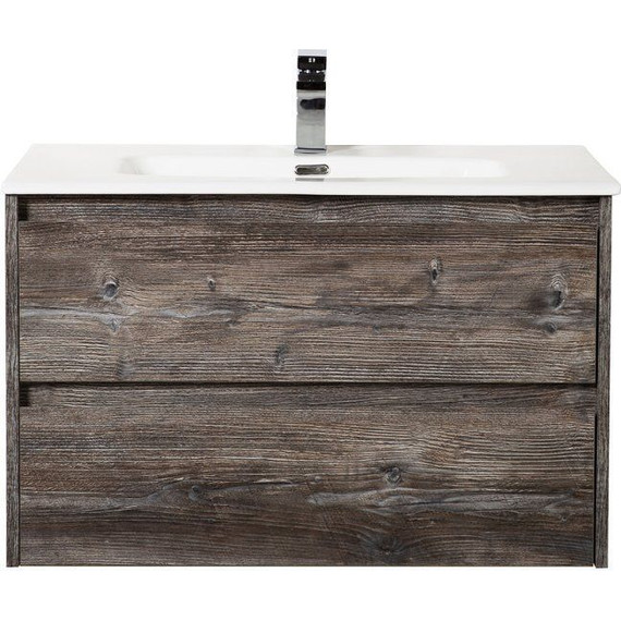 Тумба подвесная с раковиной BelBagno 80 см KRAFT-800-2C-SO-PP (раковина LOV-800-LVB) Pino Pasadena - фото 