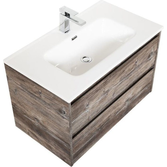 Тумба подвесная с раковиной BelBagno 80 см KRAFT-800-2C-SO-PP (раковина LOV-800-LVB) Pino Pasadena - фото 3