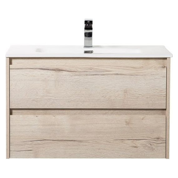 Тумба подвесная с раковиной BelBagno 80 см KRAFT-800-2C-SO-RGB (раковина LOV-800-LVB) Rovere Galifax Bianco - фото 