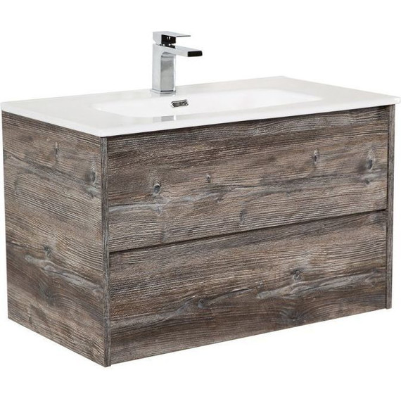 Тумба подвесная с раковиной BelBagno 90 см KRAFT-900-2C-SO-PP (раковина LOV-900-LVB) Pino Pasadena - фото 