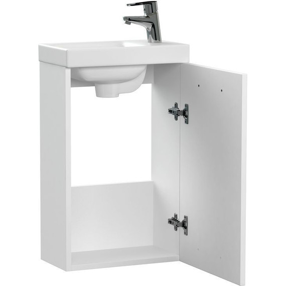 Тумба подвесная с раковиной Cersanit Lara 40 см SZ-LARA-CO40/Wh (раковина Como 40) белый - фото 7