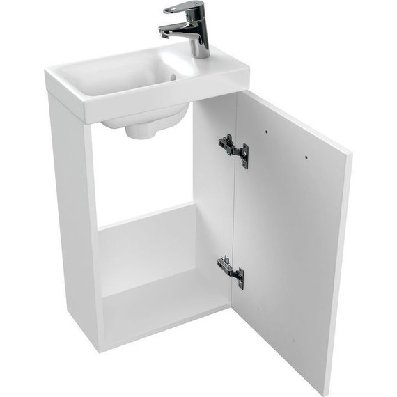 Тумба подвесная с раковиной Cersanit Lara 40 см SZ-LARA-CO40/Wh (раковина Como 40) белый - фото 9