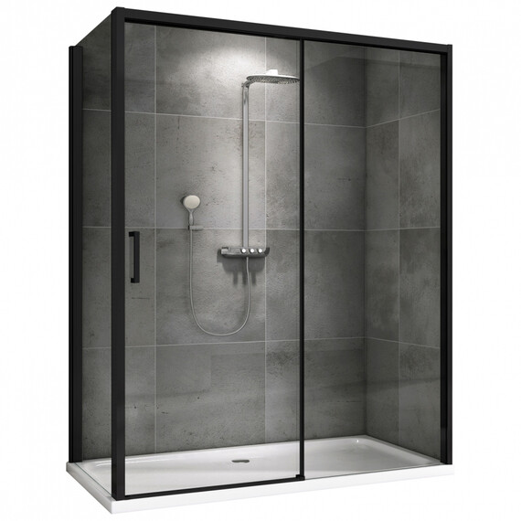 Душевое ограждение Abber Komfort 140х100 см AG93140B-S102B (стекло 8 мм) чёрный/прозрачное - фото 