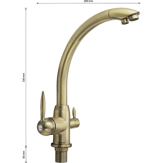 Смеситель для кухни Magnus 8246, бронза - фото 6