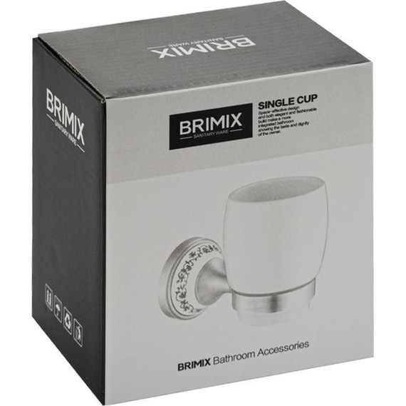 Стакан для зубных щеток Brimix 94005, цвет бронза - фото 2