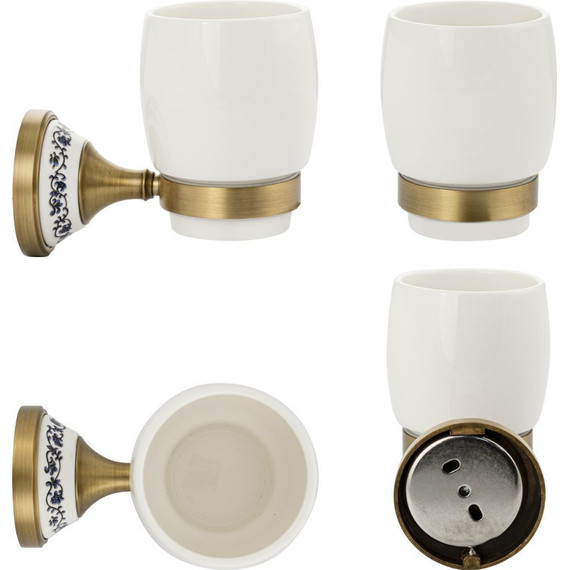 Стакан для зубных щеток Brimix 94005, цвет бронза - фото 4