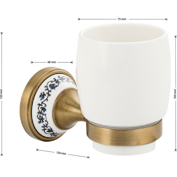 Стакан для зубных щеток Brimix 94005, цвет бронза - фото 5