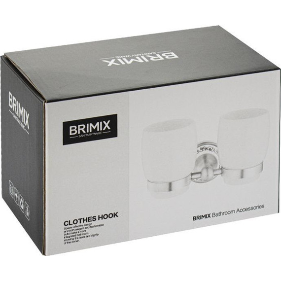 Двойной стакан для зубных щеток Brimix 94160, цвет бронза - фото 3