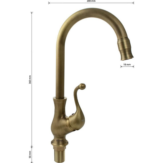 Смеситель для кухни Brimix 171, бронза - фото 5