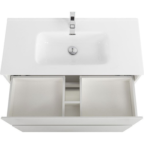 Тумба напольная с раковиной BelBagno 100 см KRAFT-1000-2C-PIA-BO (раковина LOV-1000-LVB) Bianco Opaco - фото 6