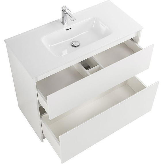 Тумба напольная с раковиной BelBagno 100 см KRAFT-1000-2C-PIA-BO (раковина LOV-1000-LVB) Bianco Opaco - фото 7