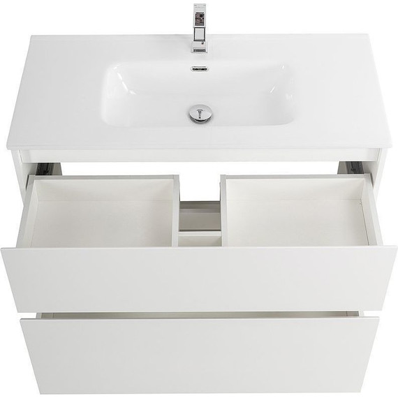 Тумба напольная с раковиной BelBagno 100 см KRAFT-1000-2C-PIA-BO (раковина LOV-1000-LVB) Bianco Opaco - фото 8