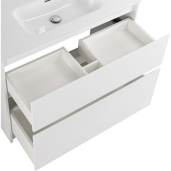 Тумба напольная с раковиной BelBagno 100 см KRAFT-1000-2C-PIA-BO (раковина LOV-1000-LVB) Bianco Opaco - фото 9