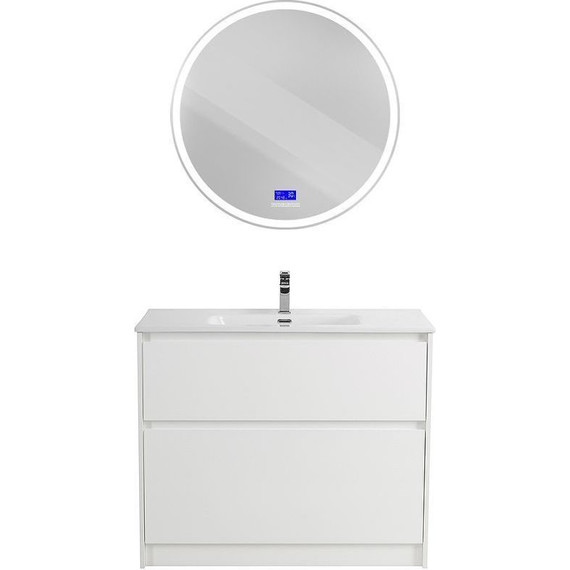 Тумба напольная с раковиной BelBagno 100 см KRAFT-1000-2C-PIA-BO (раковина LOV-1000-LVB) Bianco Opaco - фото 10