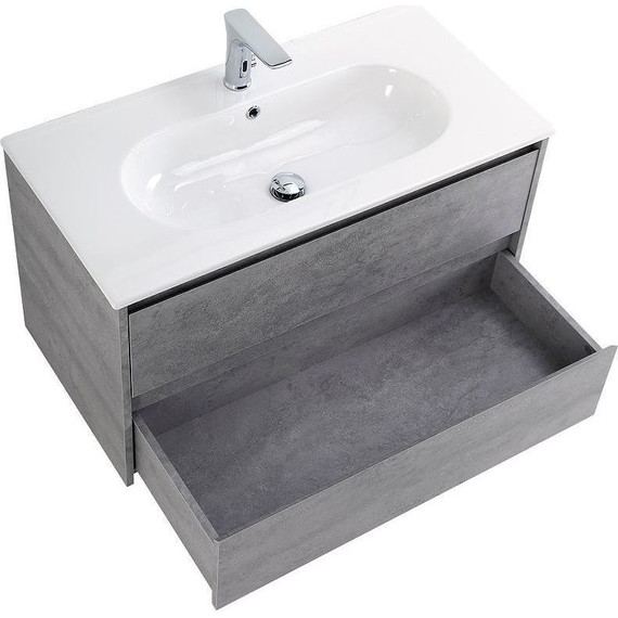 Тумба подвесная с раковиной BelBagno 100 см KRAFT-1000-2C-SO-CG (раковина BB1000ETL) Cemento Grigio - фото 4