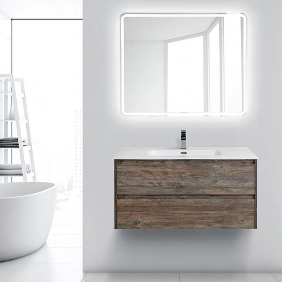 Тумба подвесная с раковиной BelBagno 100 см KRAFT-1000-2C-SO-PP (раковина LOV-1000-LVB) Pino Pasadena - фото 4