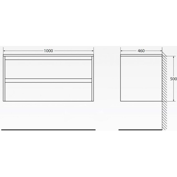 Тумба подвесная с раковиной BelBagno 100 см KRAFT-1000-2C-SO-RT (раковина LOV-1000-LVB) Rovere Tabacco - фото 5