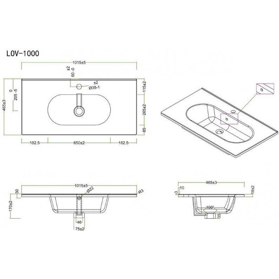 Тумба напольная с раковиной BelBagno 100 см KRAFT-1000-2C-PIA-RT (раковина LOV-1000-LVB) Rovere Tabacco - фото 11