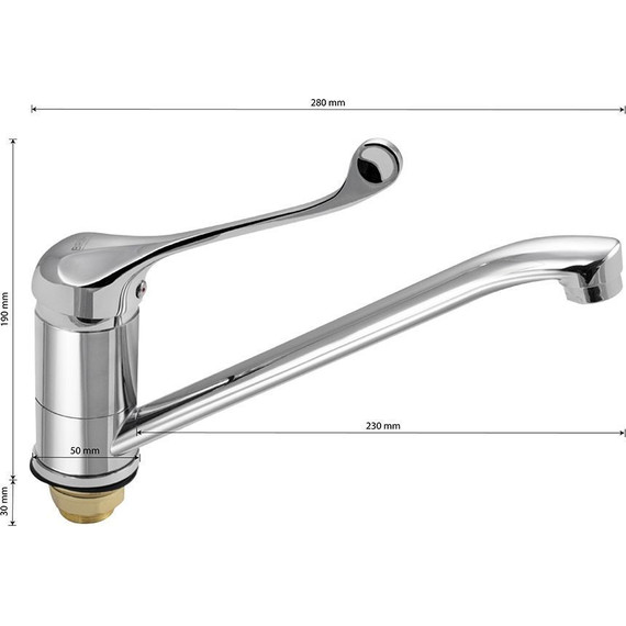 Смеситель для кухни с локтевой (хирургической) ручкой BRIMIX 1022-25 - фото 6