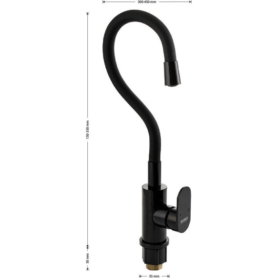 Смеситель для кухни Brimix 80209, чёрный - фото 6