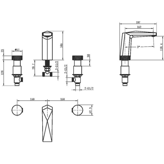 Смеситель для раковины Boheme Venturo 150-MG-DIAMOND, matt gold, Цвет производителя: matt gold - фото 4