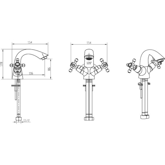 Смеситель для раковины Boheme Camelia 271, chrome - фото 4