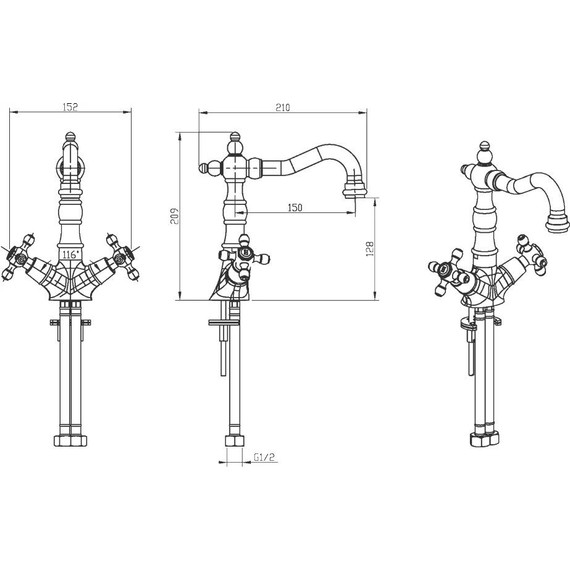 Смеситель для раковины Boheme Camelia 272, chrome - фото 3